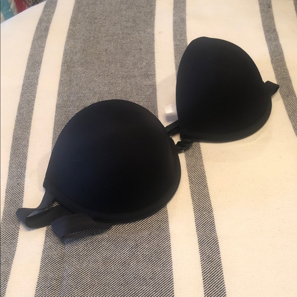 Adorable Black Strapless Push-Up Bra - Unbranded